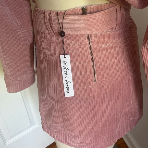 For love & lemons pink corduroy blazer skirt set - Picture 4 of 7